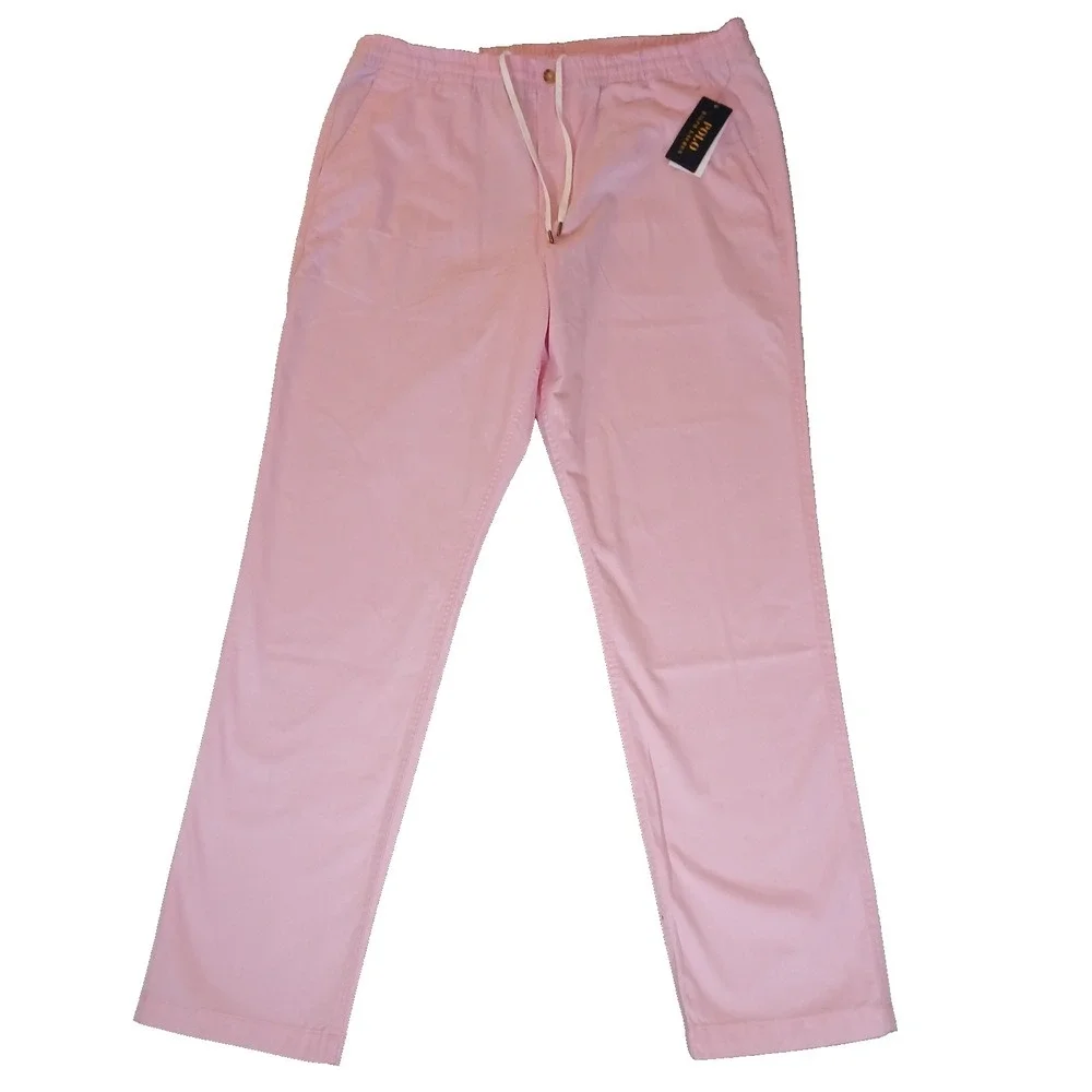 POLO RALPH LAUREN Men's Stretch Classic-Fit Polo Chino Pants Pink Preppy XXL